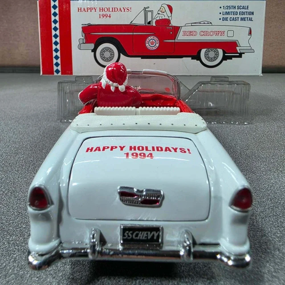 Red Crown 1955 Chevy Convertible Santa 1/25 Scale Excellent 1994 Christmas Car